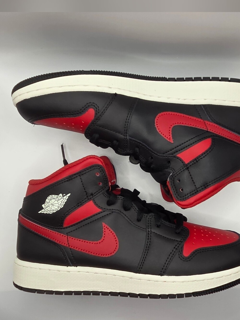 Nike Jordan 1 Mid  Sneakers in Black and Red